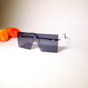 Womens Oversized Rimless Fashion Lady Sunglasses High Definition